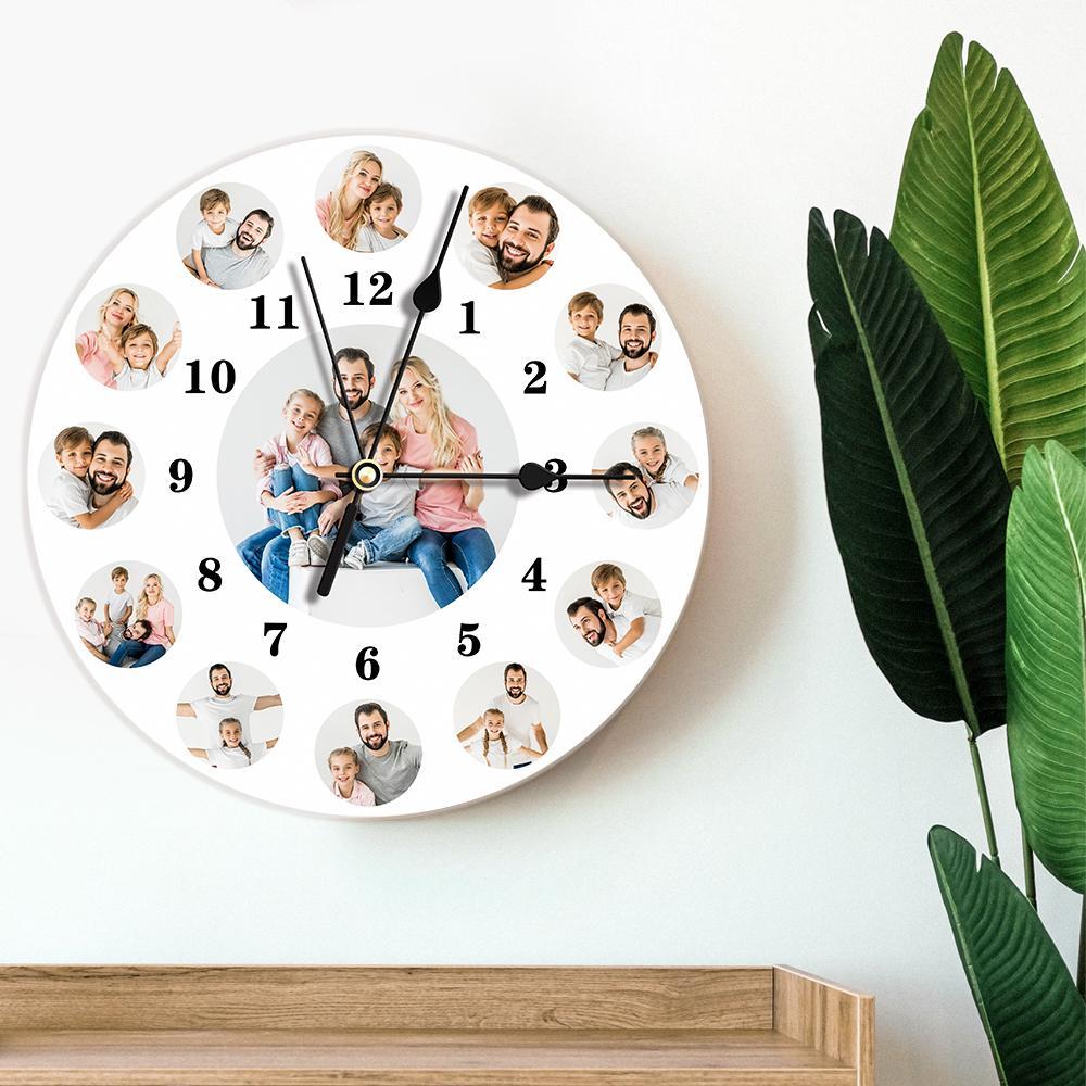 Custom Photo Clock Personalized Wall Clock with Multiple Photos - soufeelmy