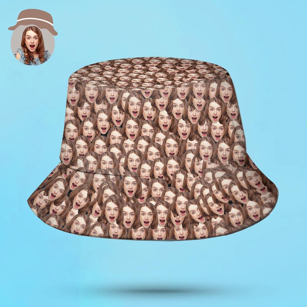 Personalised Bucket Hats Custom Unisex Face Mash Bucket Hat - soufeelmy