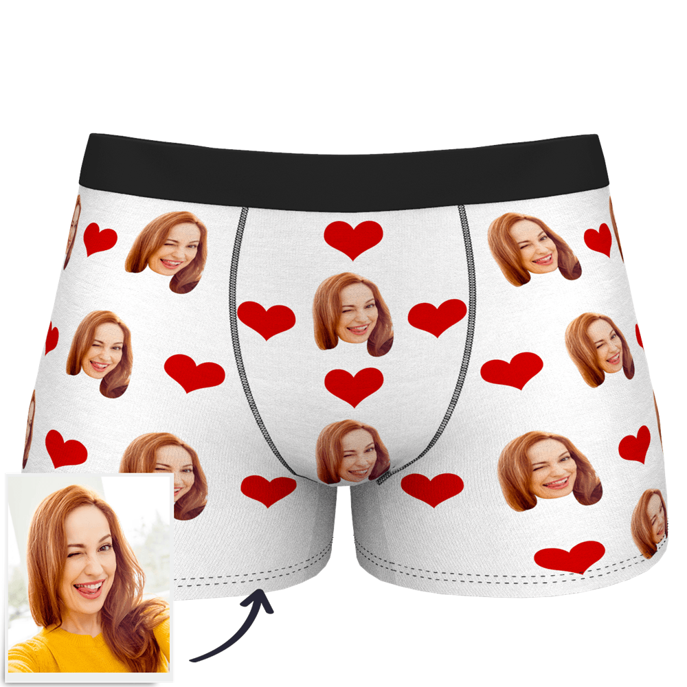 Custom  Photo Boxer Men's,Heart Face Underwear - Men - soufeelmy