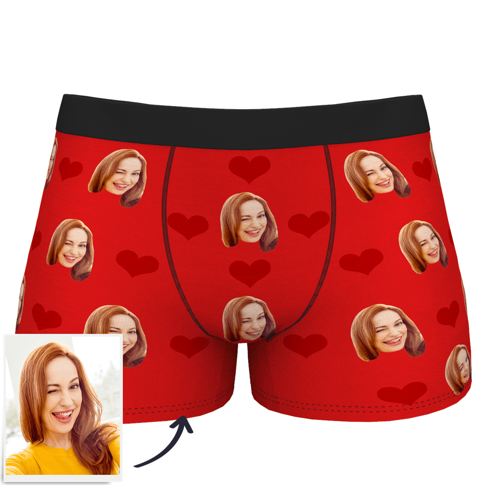 Custom  Photo Boxer Men's,Heart Face Underwear - Men - soufeelmy