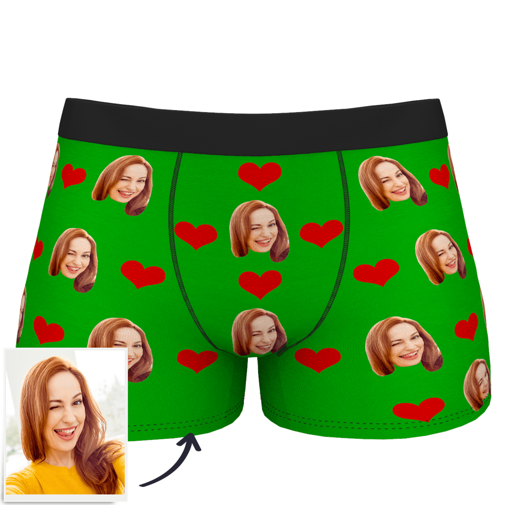 Custom  Photo Boxer Men's,Heart Face Underwear - Men - soufeelmy