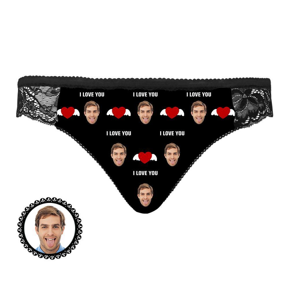 Custom Face Briefs I Love You Women's Boxer Birthday Gifts for Grilfriend