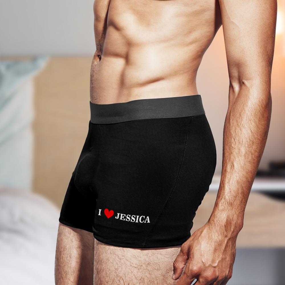 Custom Name Boxer I Love You Valentine's Day Men's Boxer Shorts