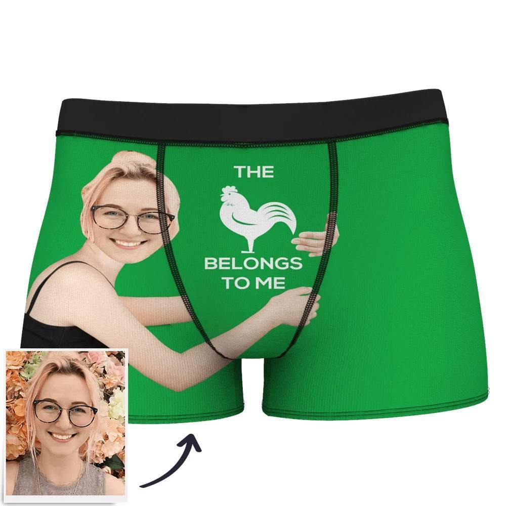 Custom Face on Body Boxer Shorts This Belong To Me - Men's - soufeelmy