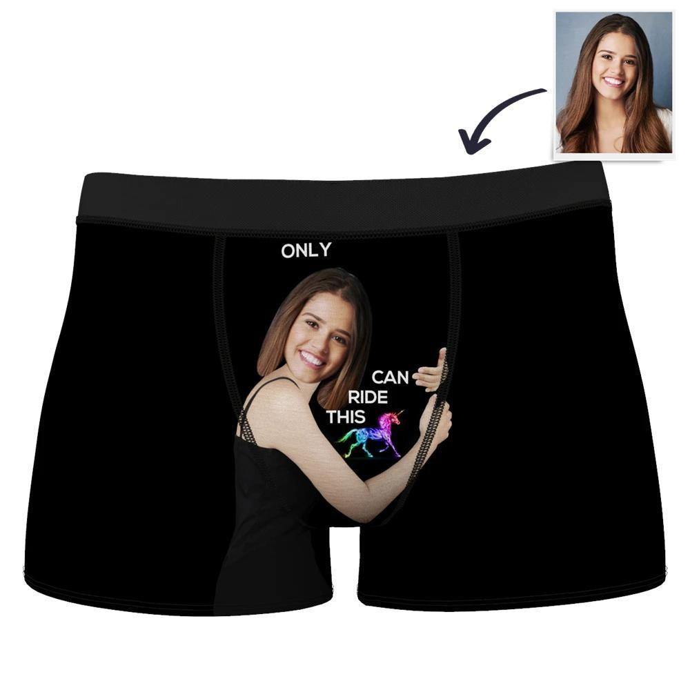Custom Girlfriend Face Boxer Shorts - Love Hug To Him Men's - soufeelmy
