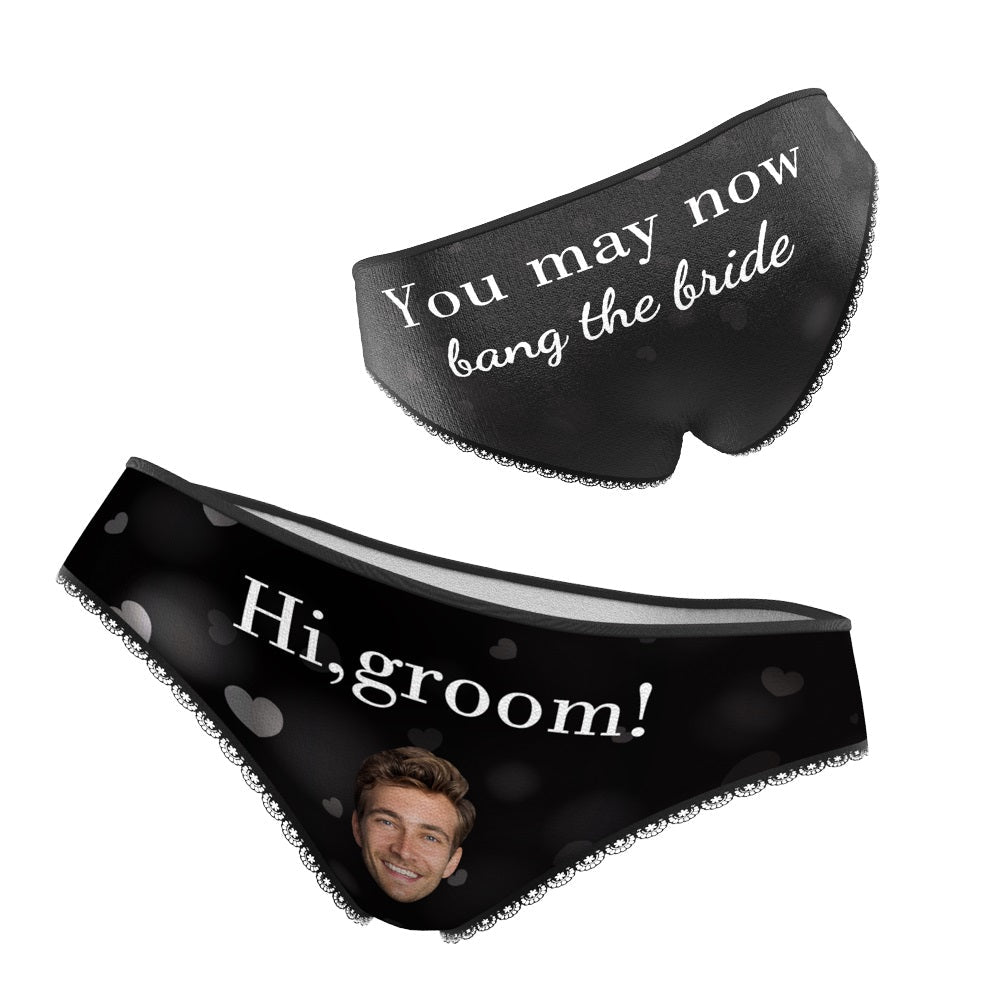 Custom Face Underwear Funny Wedding Panties Personalized Coupes Gift -