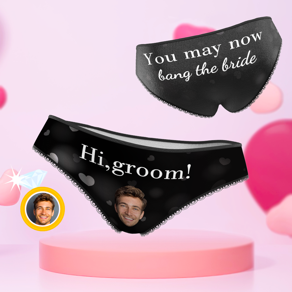 Custom Face Underwear Funny Wedding Panties Personalized Coupes Gift -