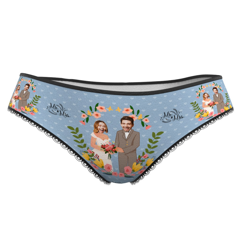Custom Face Underwear Personalized Wedding Couple Panties Honeymoon Gift -