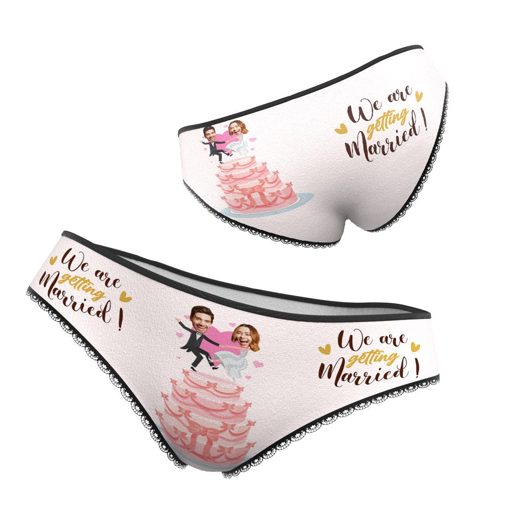 Custom Face Underwear We're Getting Married Panties Wedding Gift -