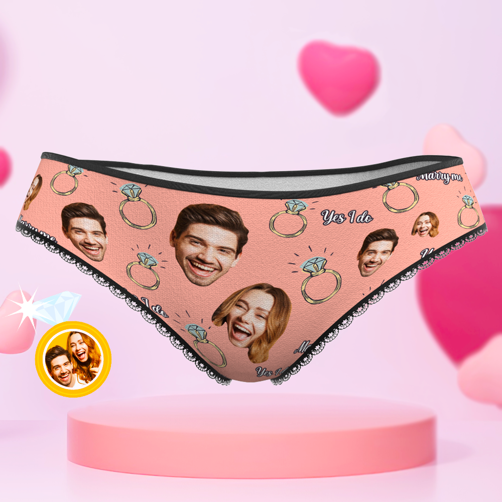 Custom Face Underwear Personalized Couple Face Panties Wedding Gift -