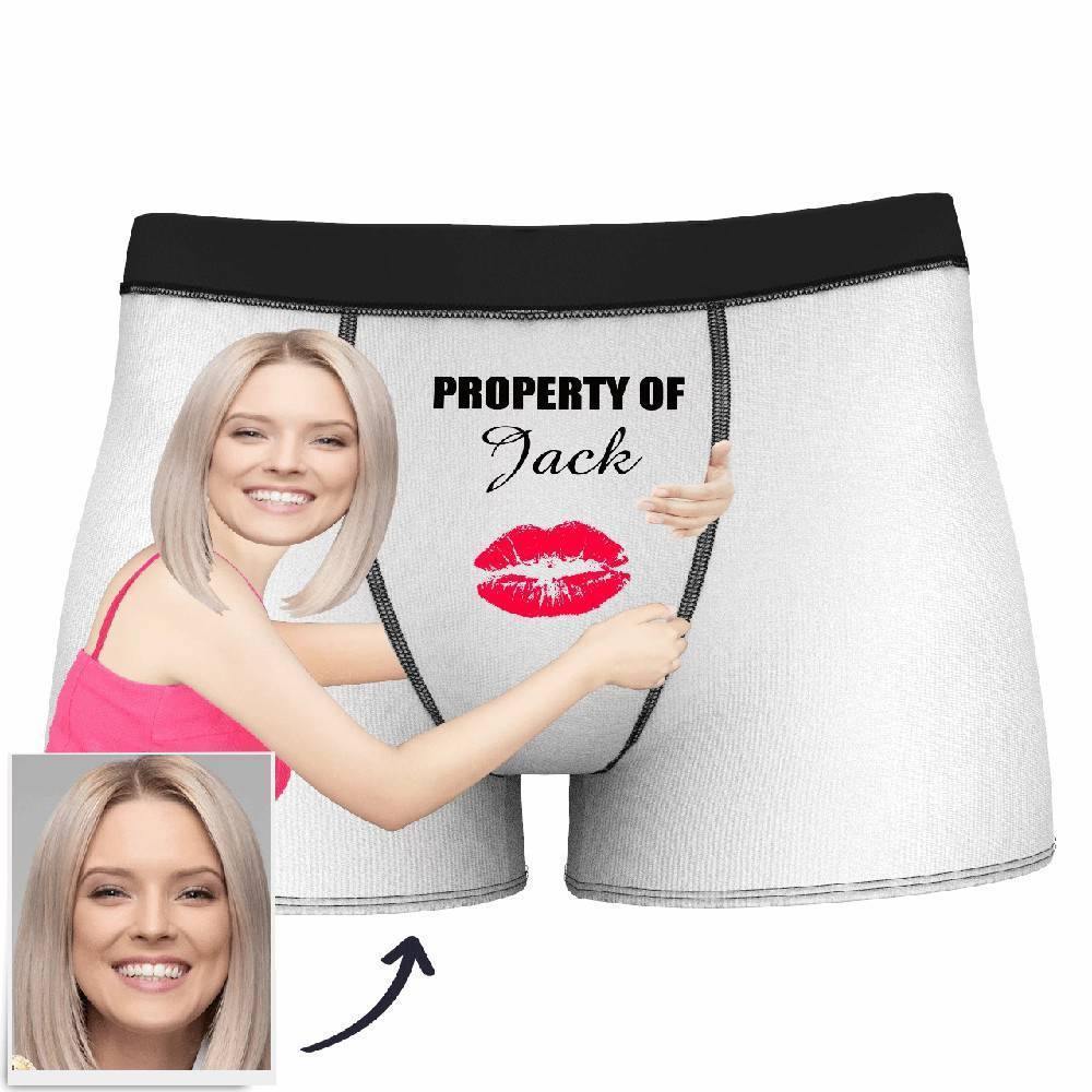 Custom Photo Boxer Property of Your Name Man - soufeelmy