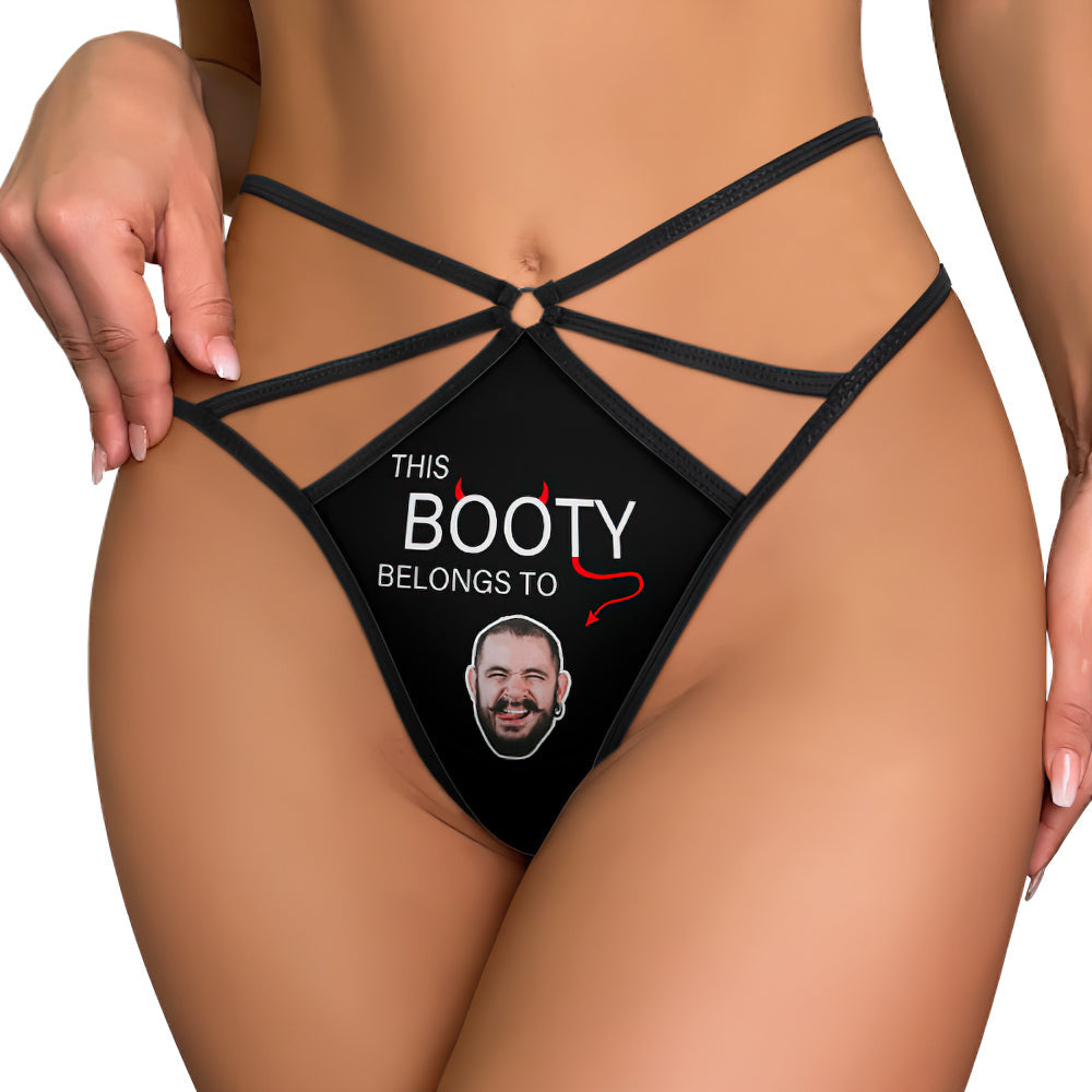 Custom Face Thong Personalized Belongs To Me Women's Funny Sexy Thongs - soufeelmy