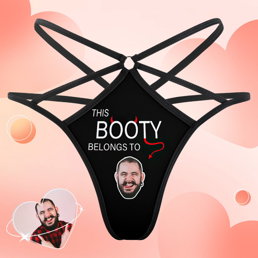 Custom Face Thong Personalized Belongs To Me Women's Funny Sexy Thongs - soufeelmy