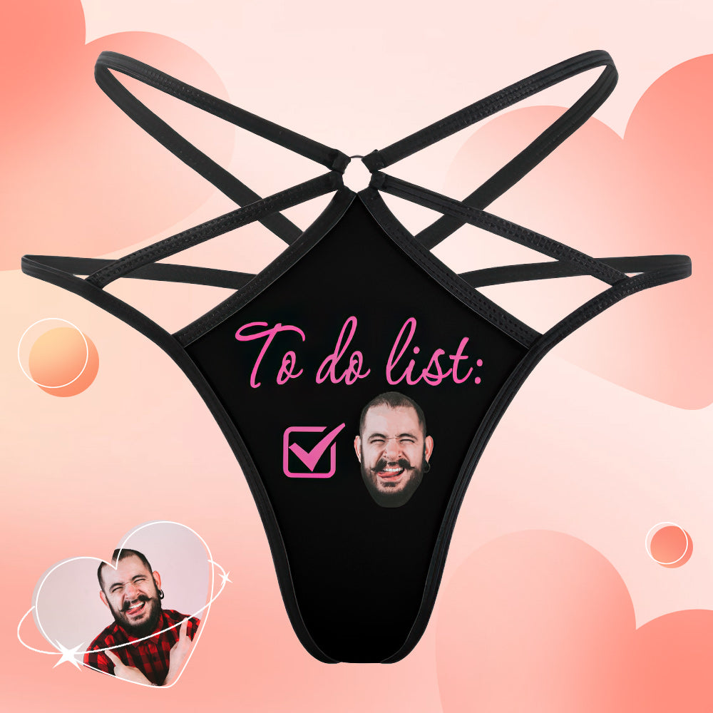 Custom Face Thong Funny Photo Sexy Women's Briefs Gift for Girlfriend - soufeelmy