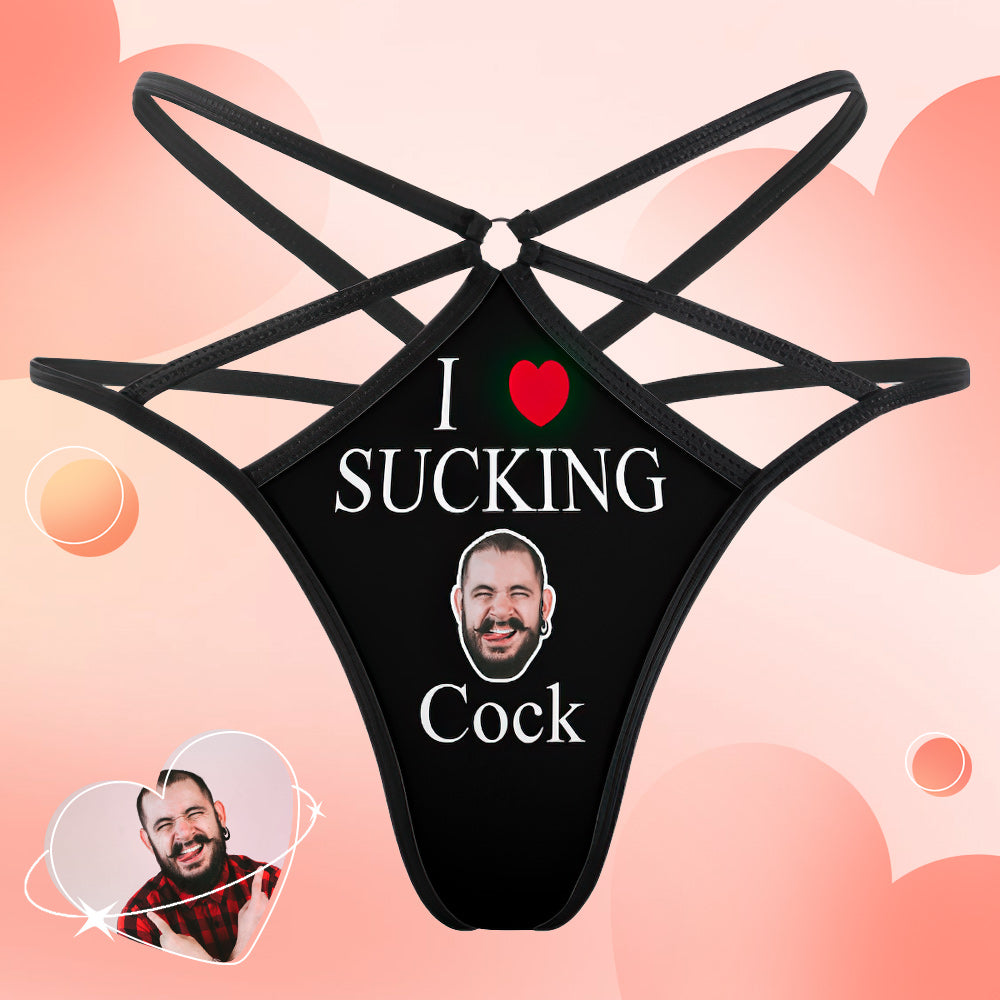 Custom Face Thong Love Sucking Cock Sexy Women's Funny Thongs - soufeelmy