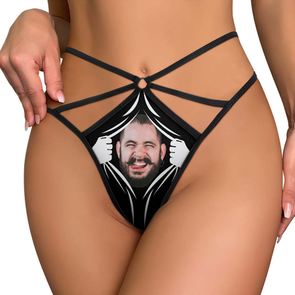 Custom Face Thong Personalized Face Tear Sexy Funny Women's Thongs - soufeelmy