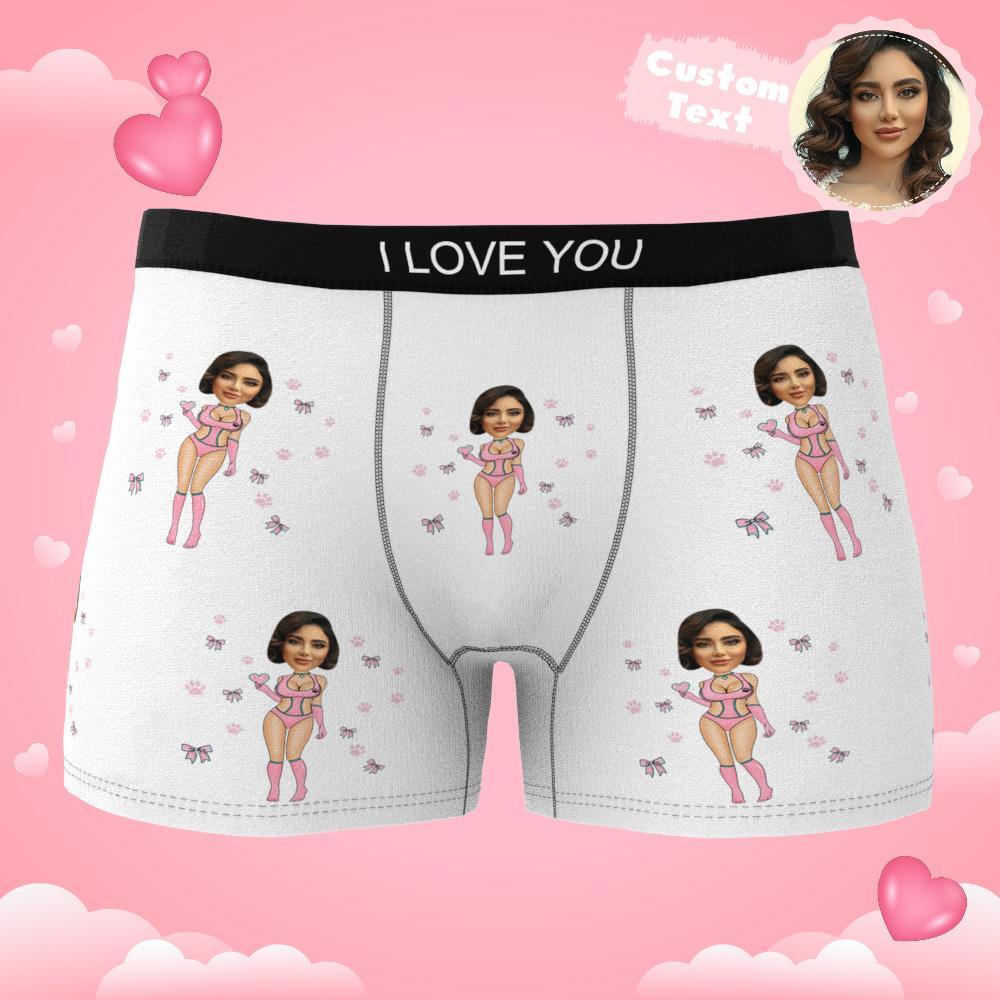 Custom Photo Boxer Catwoman Underwear Men's Underwear Gift For Boyfriend AR View - soufeelmy