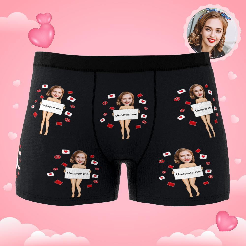 Custom Photo Boxer Uncover Me Underwear Men's Underwear Gift For Boyfr