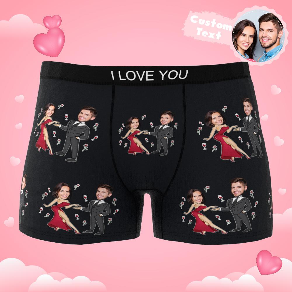 Custom Photo Boxer Double Dress Underwear Men's Underwear Gift For Boyfriend AR View - soufeelmy
