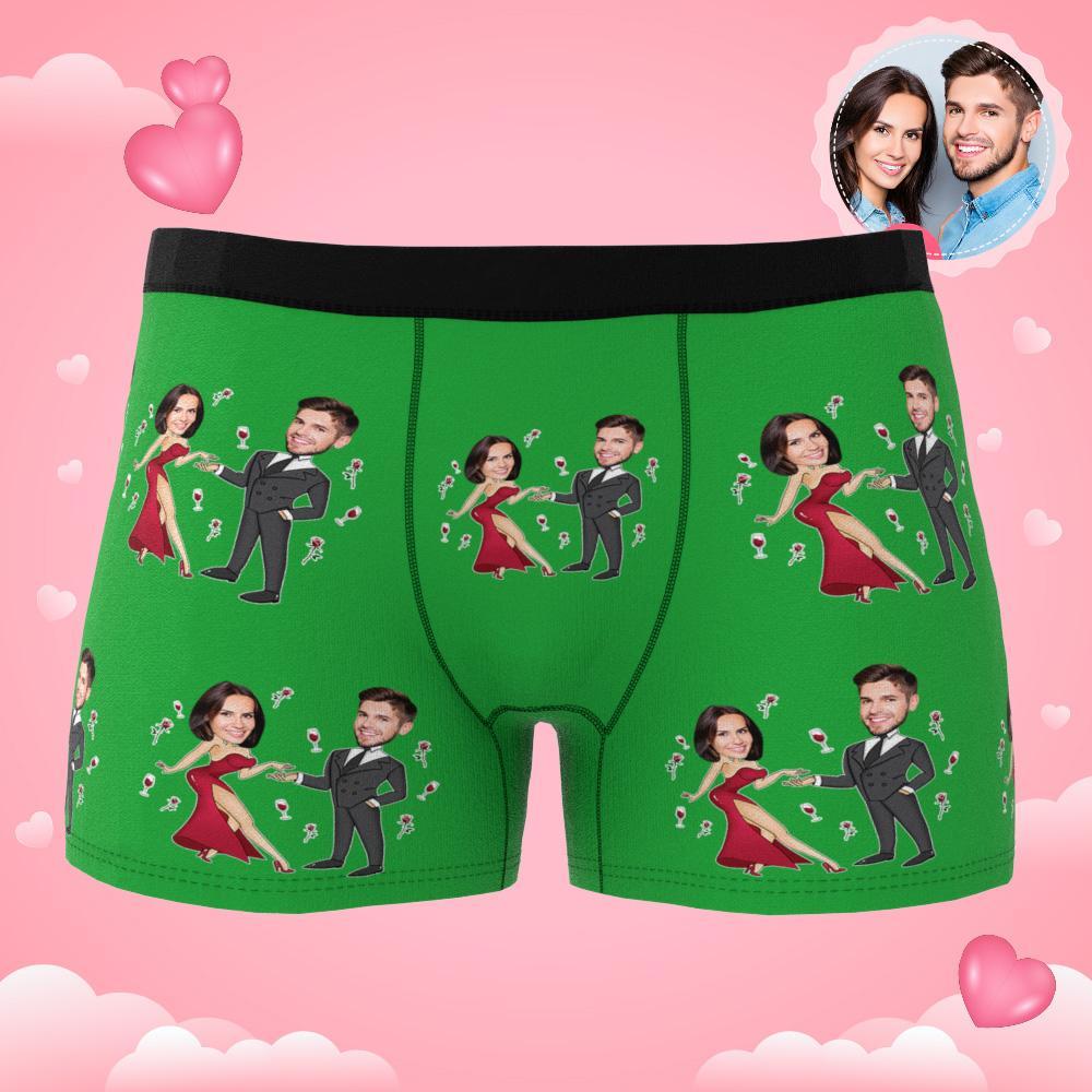 Custom Photo Boxer Double Dress Underwear Men's Underwear Gift For Boyfriend AR View Valentine's Day Gift - soufeelmy