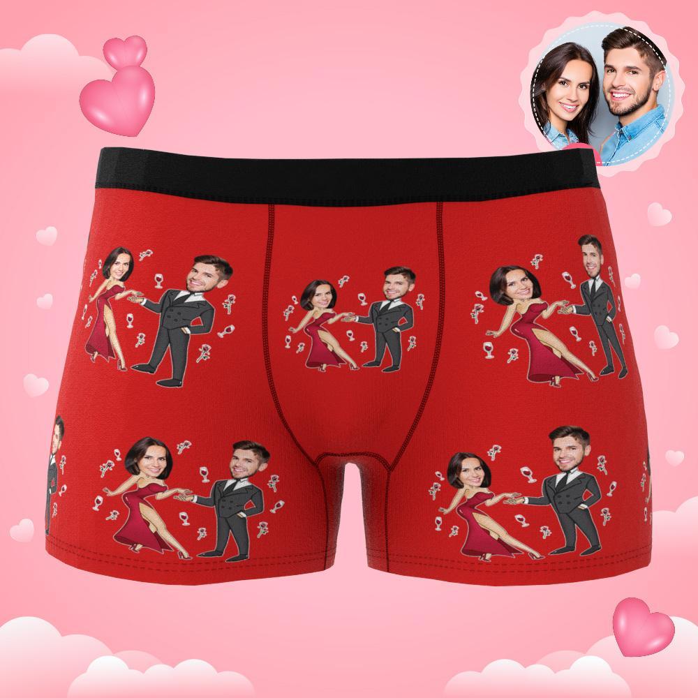Custom Photo Boxer Double Dress Underwear Men's Underwear Gift For Boyfriend AR View - soufeelmy