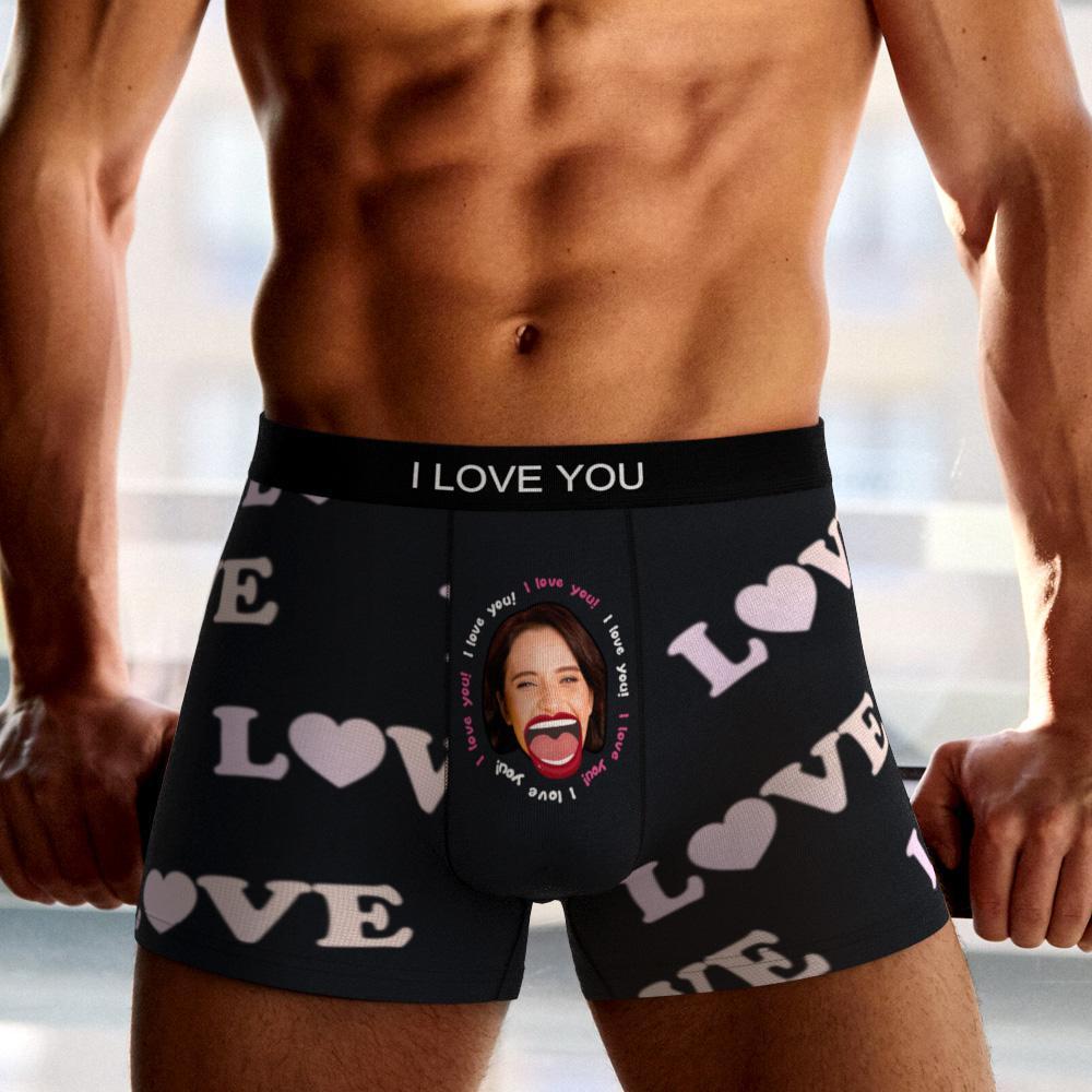 Custom Photo Boxer Kiss Underwear Men's Underwear Gift For Boyfriend AR View - soufeelmy