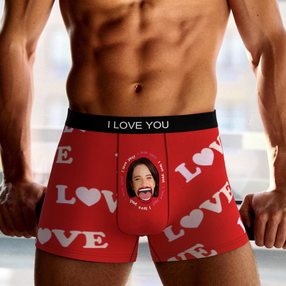 Custom Photo Boxer Kiss Underwear Men's Underwear Gift For Boyfriend AR View - soufeelmy