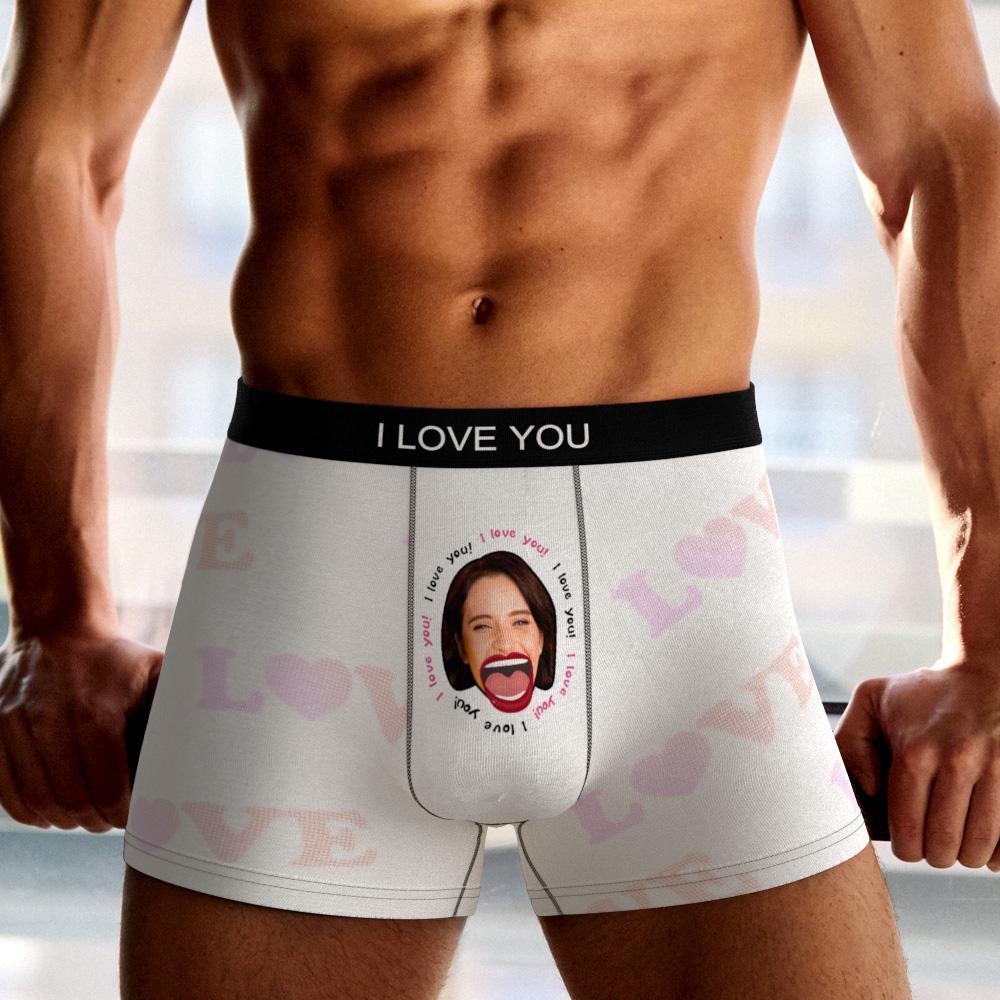 Custom Photo Boxer Kiss Underwear Men's Underwear Gift For Boyfriend AR View - soufeelmy