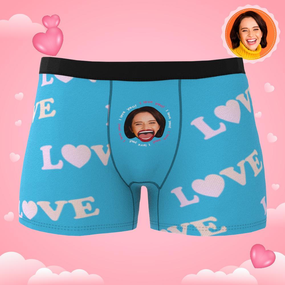 Custom Photo Boxer Kiss Underwear Men's Underwear Gift For Boyfriend AR View - soufeelmy