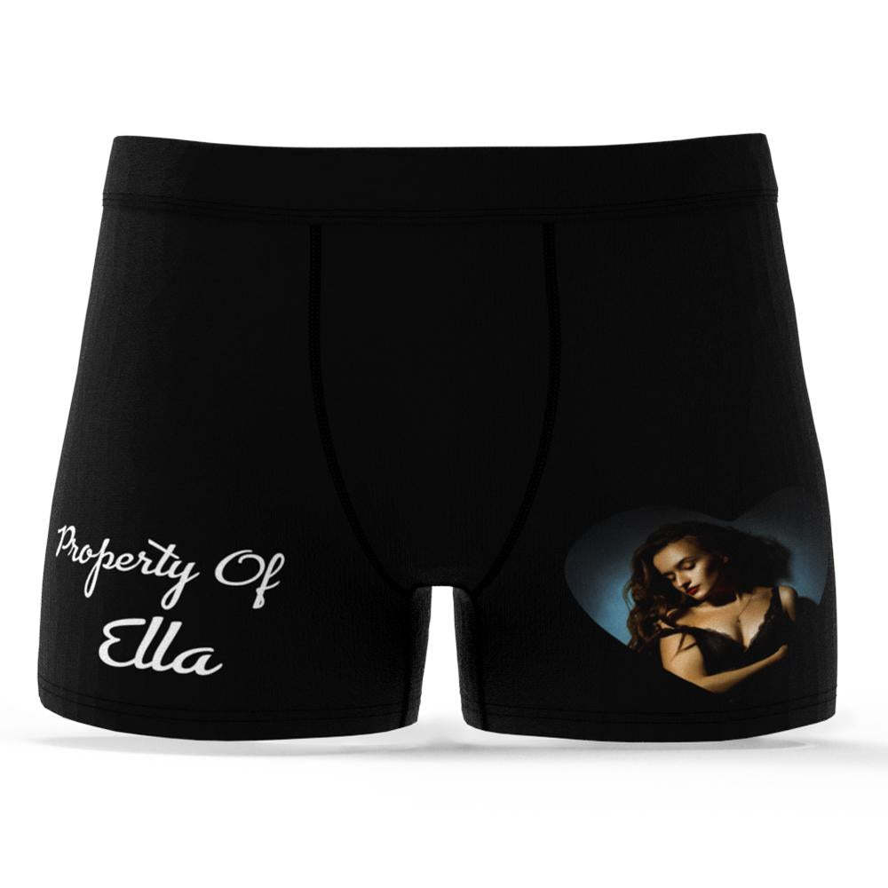 Custom Face Photo Engraving Underwear and Socks Set Love Heart Boxer Shorts Valentine's Day - soufeelmy