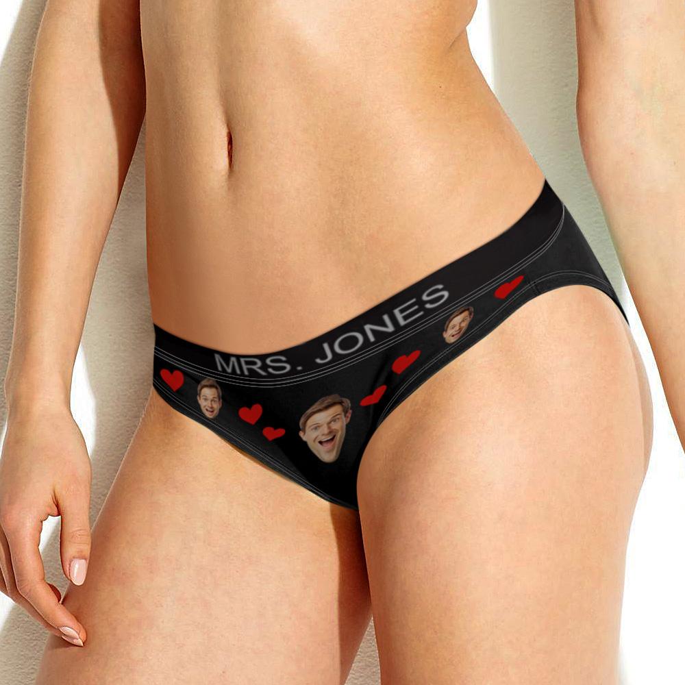 Custom Face Underwear Shorts with Text Gifts for Lovers - soufeelmy