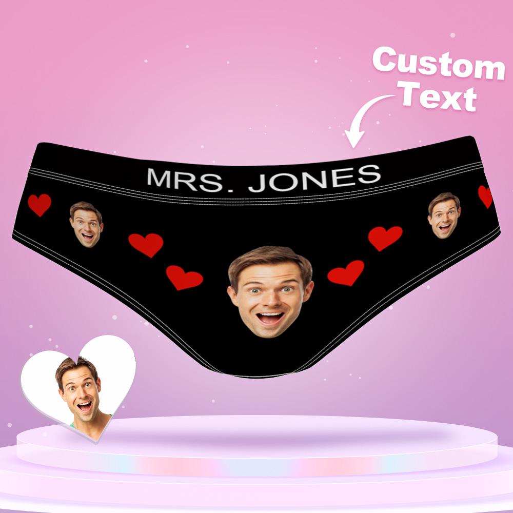 Custom Face Underwear Shorts with Text Gifts for Lovers - soufeelmy