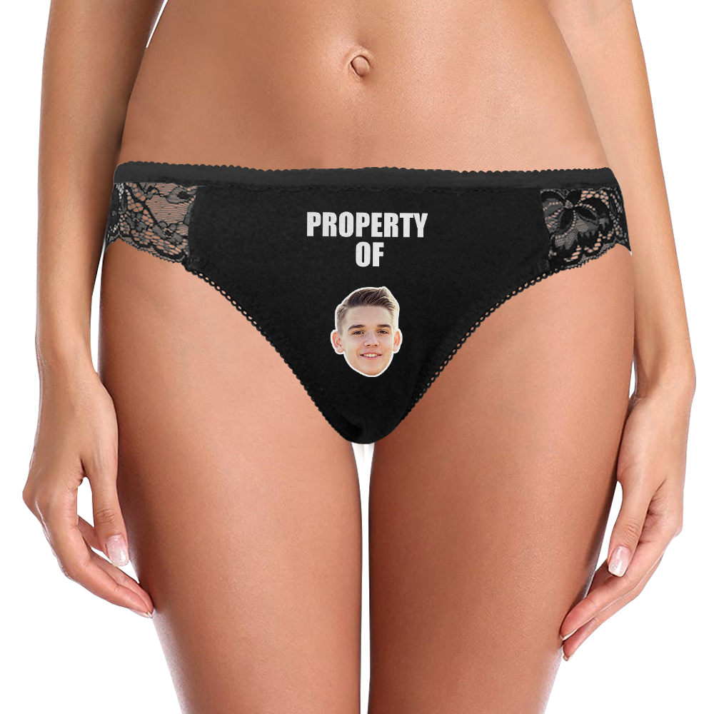 Custom Photo Face Underwear Sexy Lace Black Woman Gift - soufeelmy