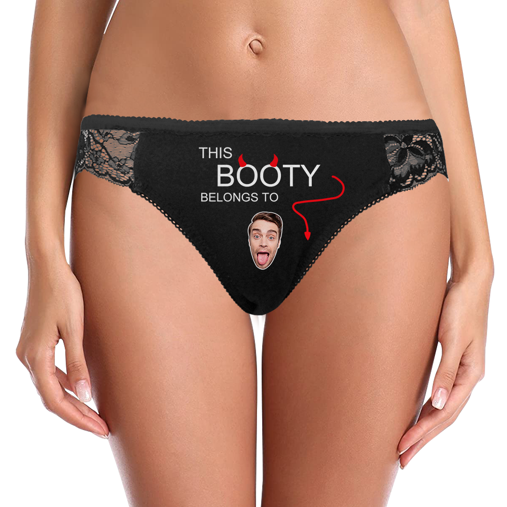 Custom Photo Face Booty Theme Underwear with Text Women Gift - soufeelmy
