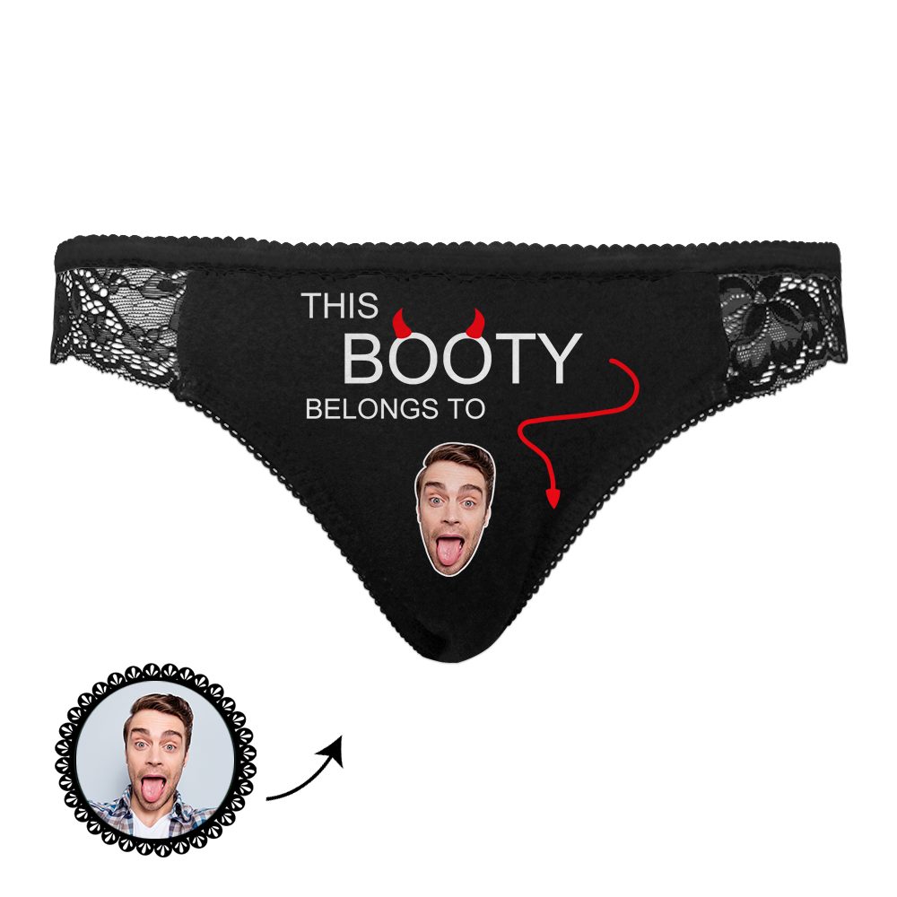 Custom Photo Face Booty Theme Underwear with Text Women Gift - soufeelmy