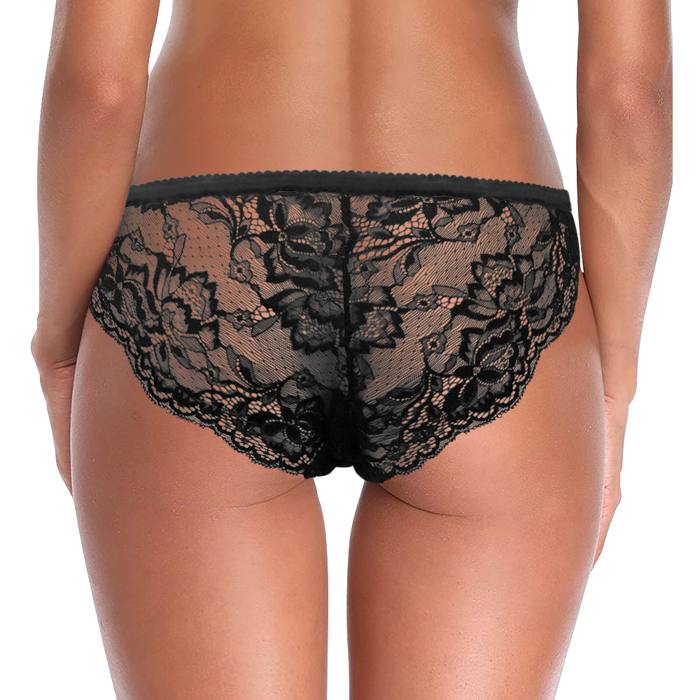 Custom Photo Face Underwear Black Lace Creative Design Women Gift - soufeelmy