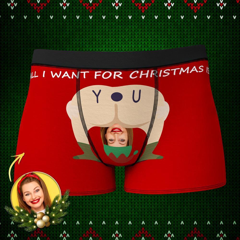 Custom Face Men's All-Over Print Boxer Briefs Christmas Gift For Him