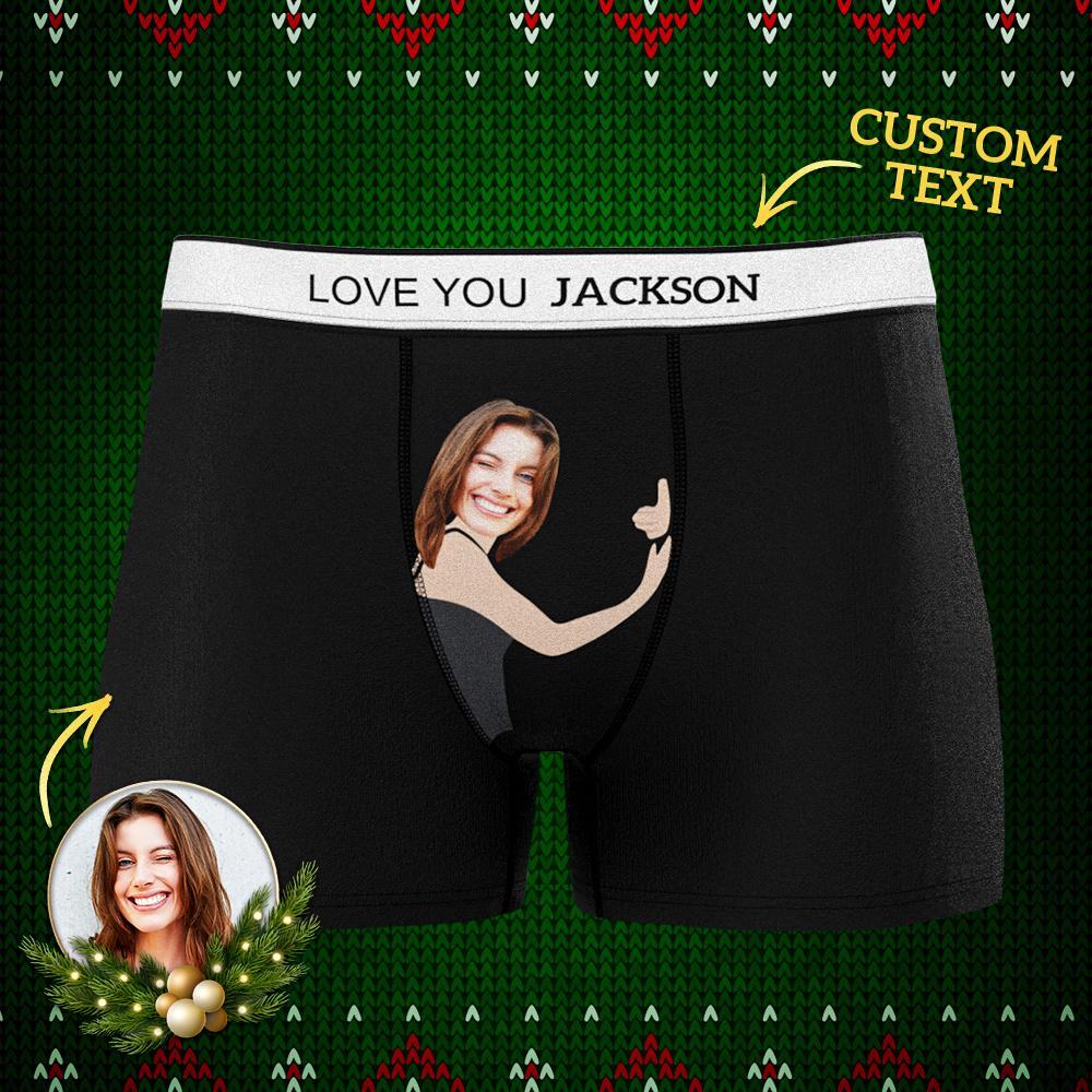 Custom Face & Name Boxer My Girlfriend Sexy Charming Men's Boxer Briefs