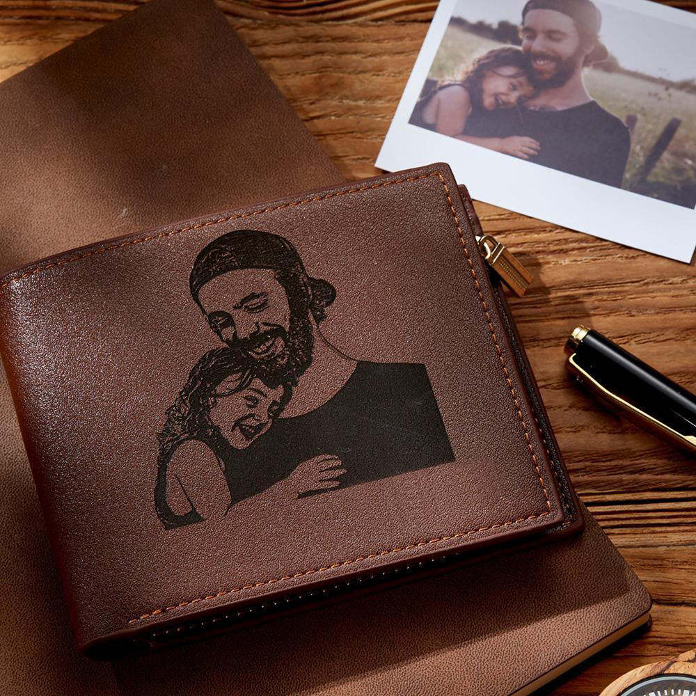 Photo Engraved Wallet Valentine's Day Gift for Men