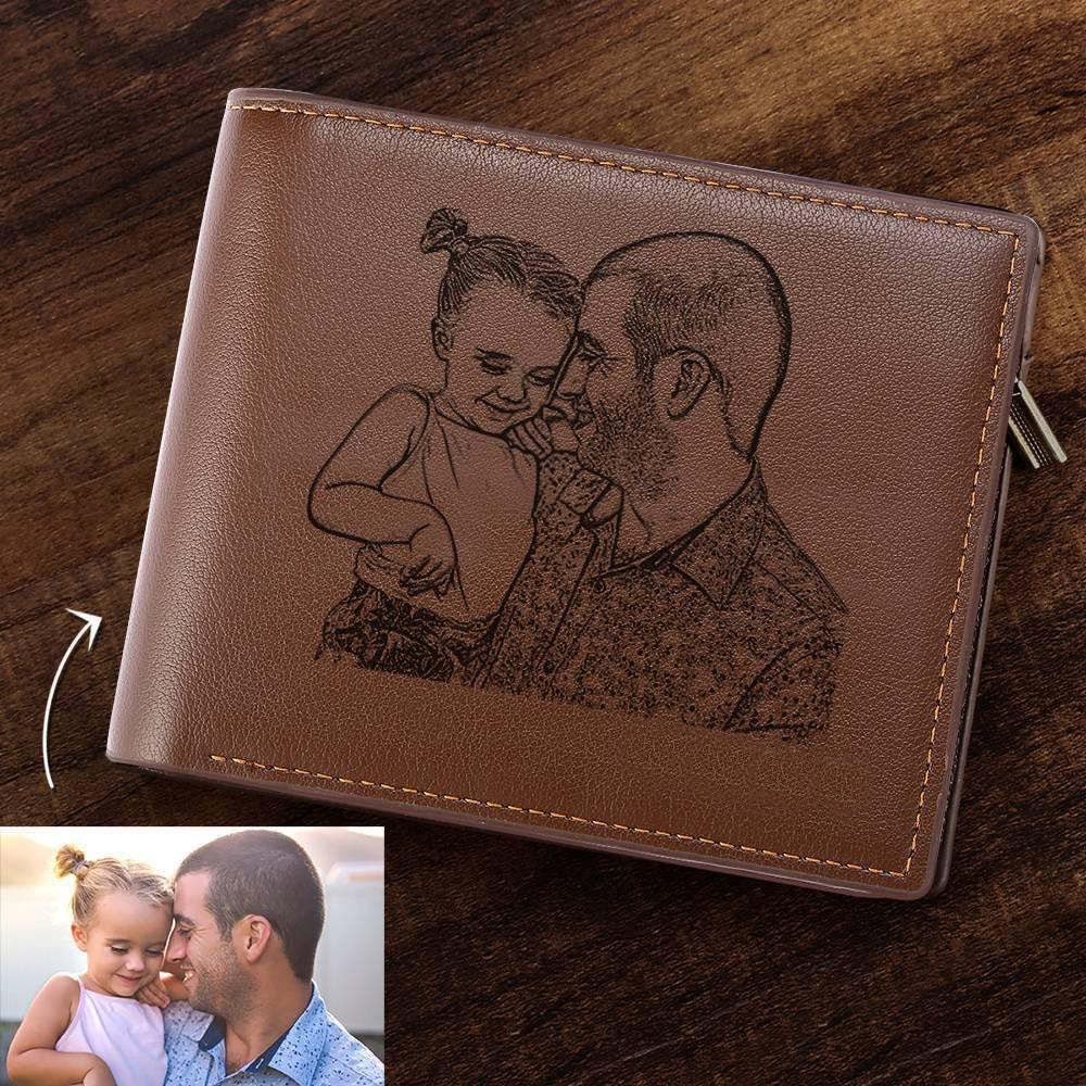 Photo Engraved Wallet Valentine's Day Gift for Boyfriend