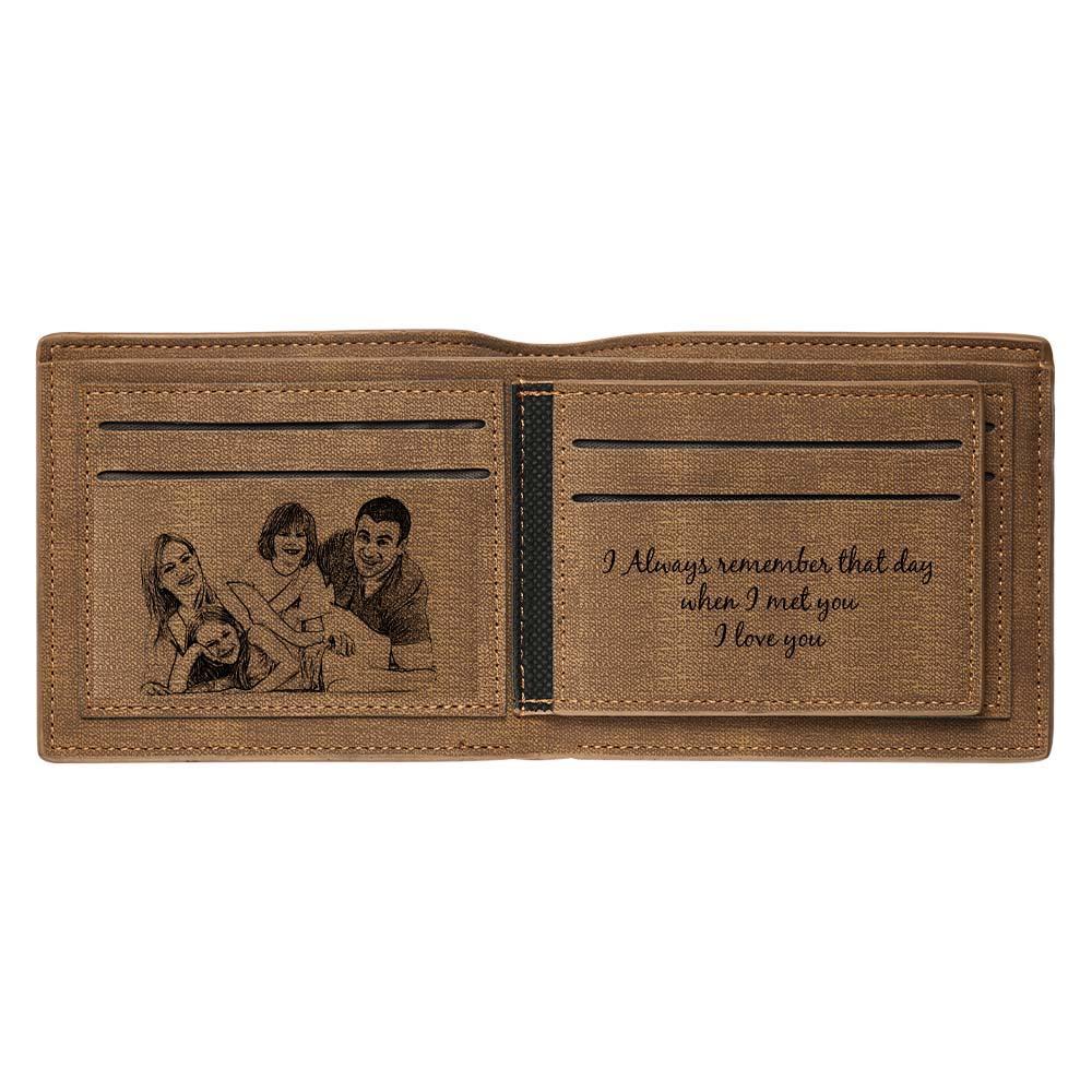 Custom Engraved Wallet Personalized Photo Wallets for Men Husband Dad Son Personalized Anniversary Gifts - soufeelmy