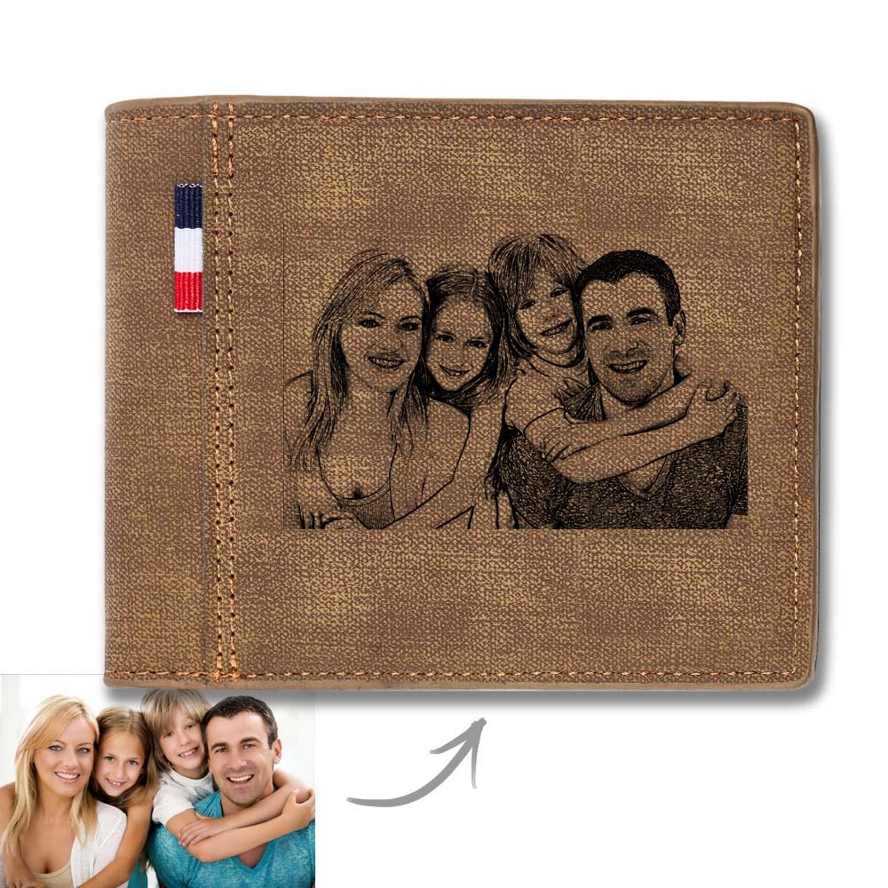 Custom Engraved Wallet Personalized Photo Wallets for Men Husband Dad Son Personalized Anniversary Gifts - soufeelmy