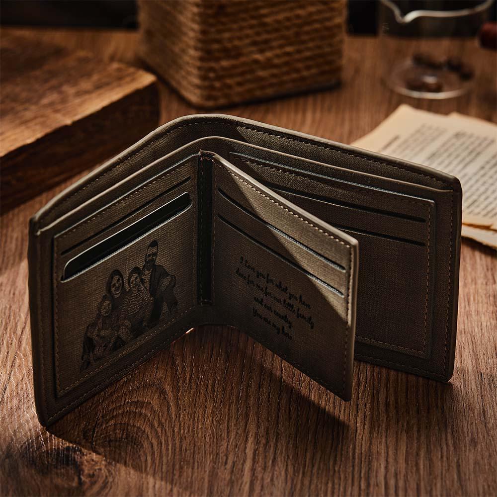 Custom Engraved Wallet Personalized Photo Wallets for Men Husband Dad Son Personalized Anniversary Gifts - soufeelmy