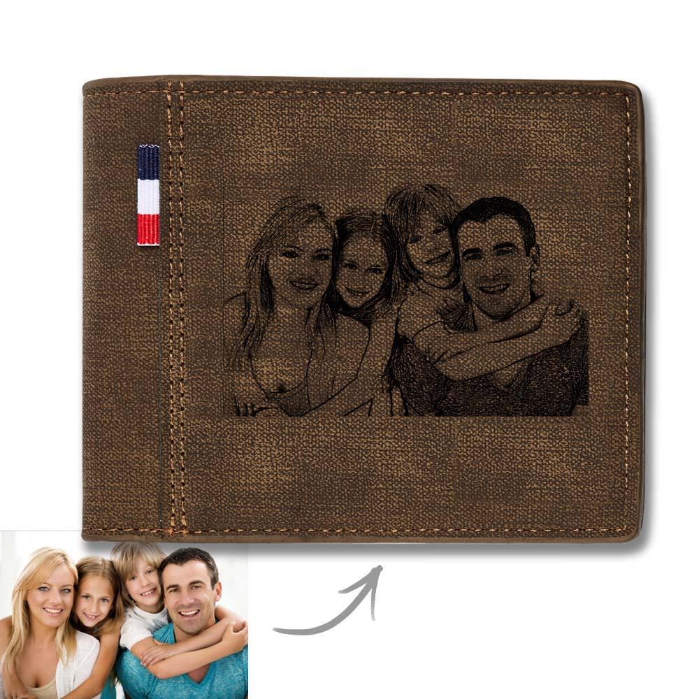 Custom Engraved Wallet Personalized Photo Wallets for Men Husband Dad Son Personalized Anniversary Gifts - soufeelmy