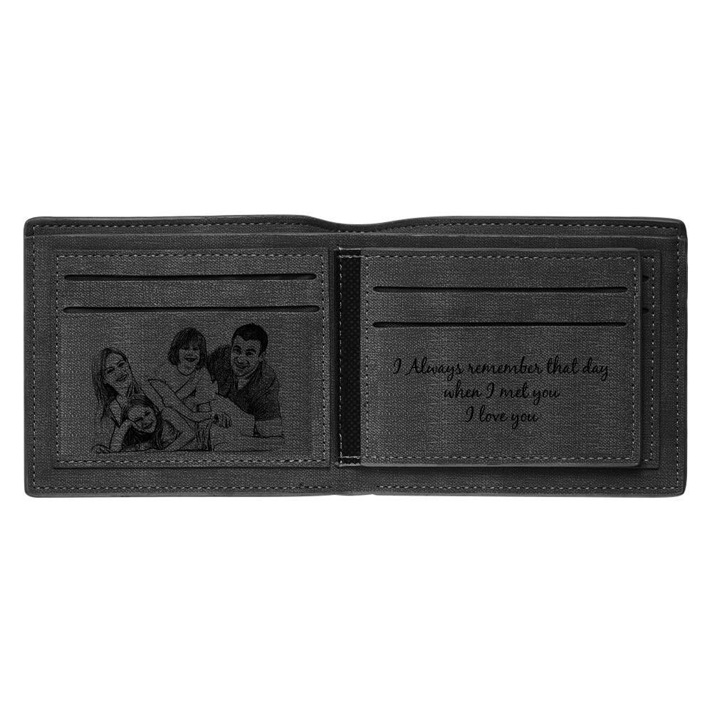 Custom Engraved Wallet Personalized Photo Wallets for Men Husband Dad Son Personalized Anniversary Gifts - soufeelmy