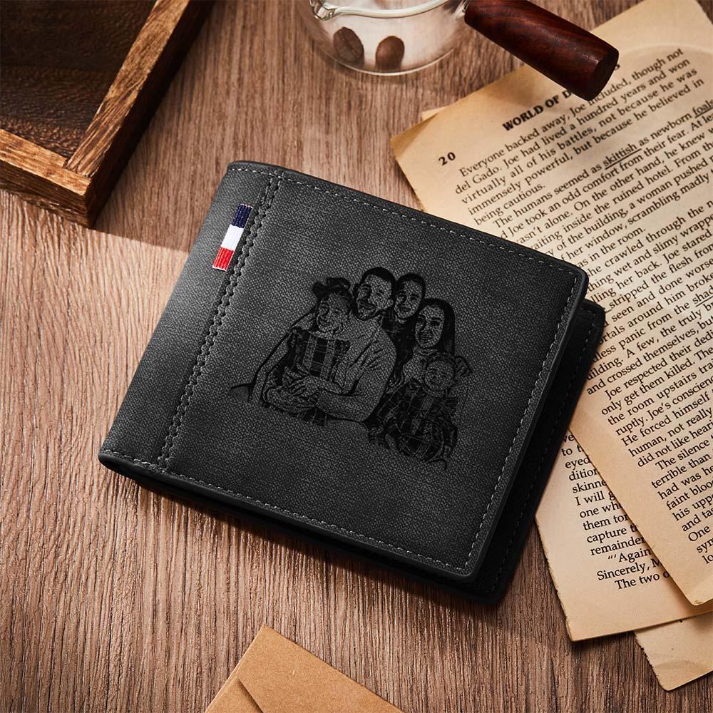 Custom Engraved Wallet Personalized Photo Wallets for Men Husband Dad Son Personalized Anniversary Gifts - soufeelmy