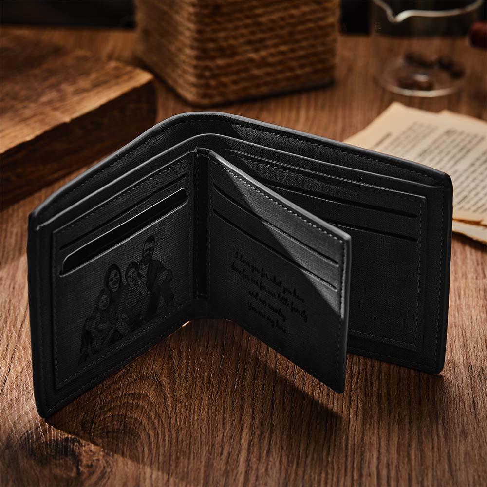 Custom Engraved Wallet Personalized Photo Wallets for Men Husband Dad Son Personalized Anniversary Gifts - soufeelmy