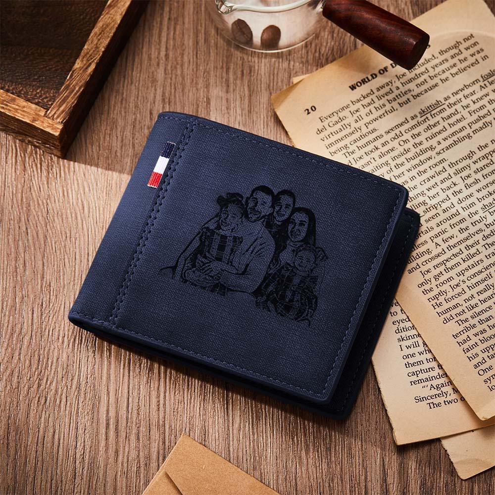 Custom Engraved Wallet Personalized Photo Wallets for Men Husband Dad Son Personalized Anniversary Gifts - soufeelmy