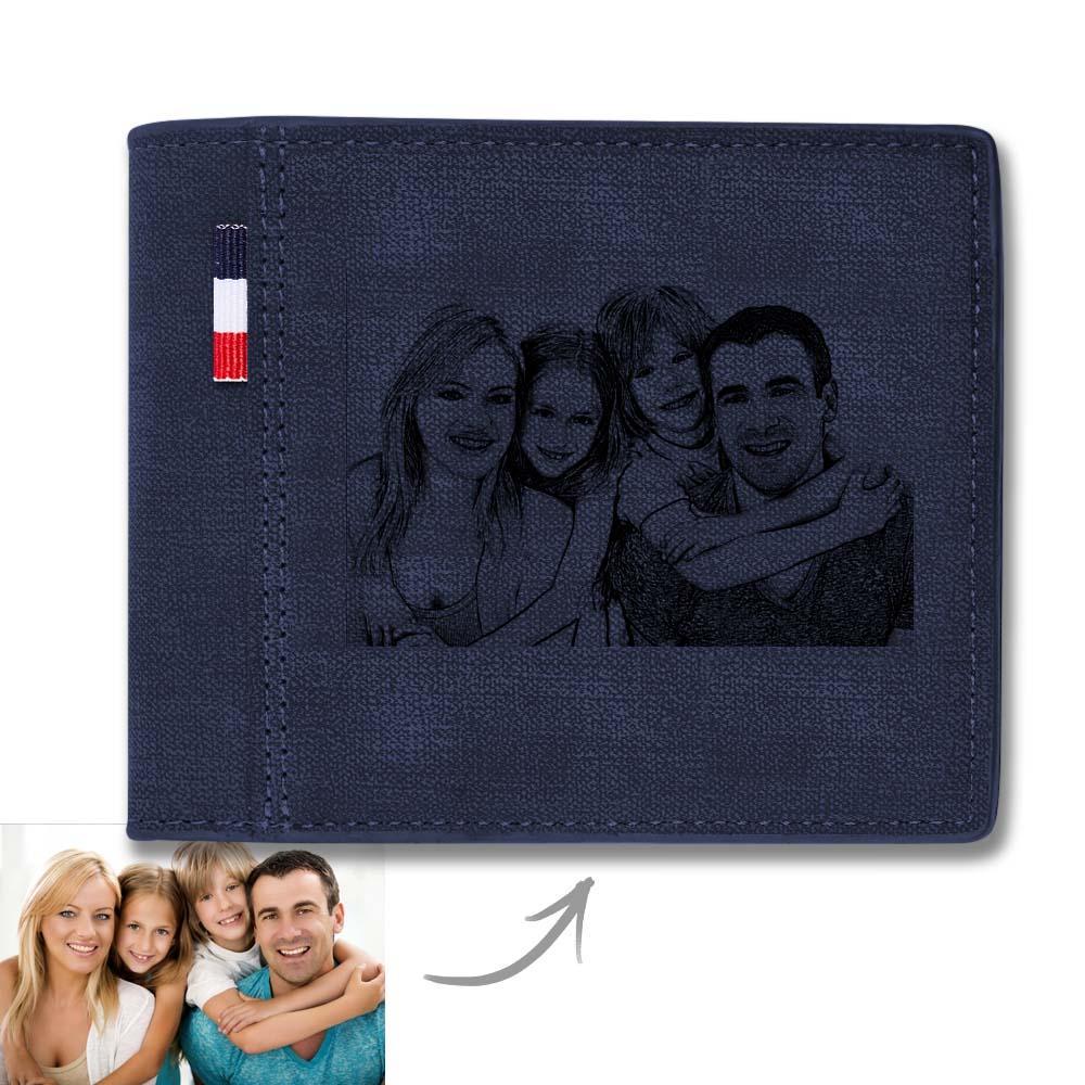 Custom Engraved Wallet Personalized Photo Wallets for Men Husband Dad Son Personalized Anniversary Gifts - soufeelmy