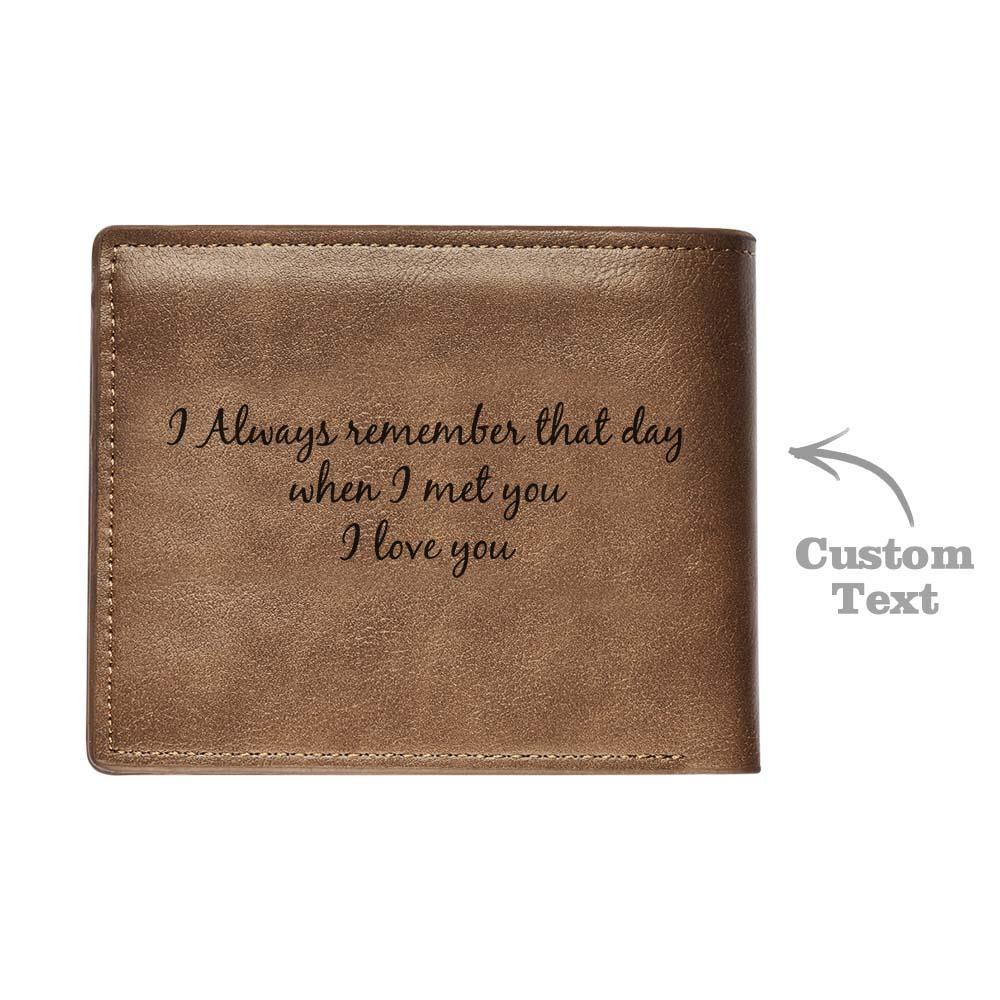 Personalized Custom Picture Wallets for Men Engraved Leather Photo Wallet for Father Boyfriend - soufeelmy